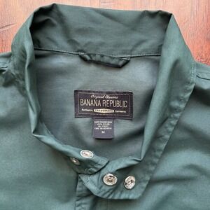 VTG Banana Republic Safari Field Jacket Back‎ Game Pocket Sz M Green EXC Cond
